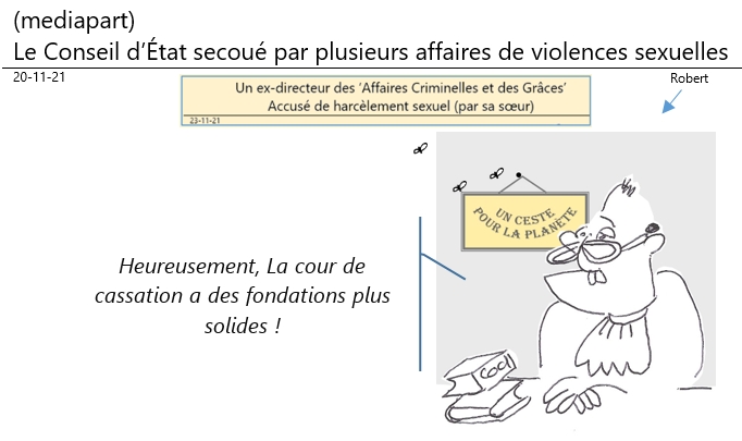 21/11/2021: le conseil d'Etat secoué par des affaires de harcèlement sexuel !