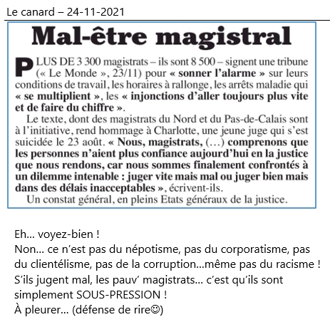 24/11/2021 - « Le Canard » : un mal être magistral !