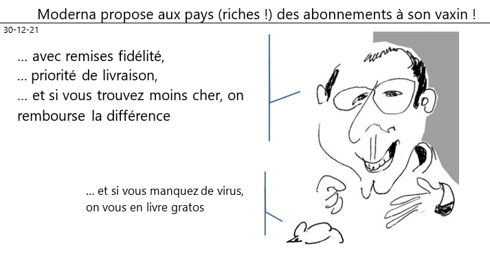30/12/2021 : covid - moderna propose aux pays (riches) des abonnements à son vaccin