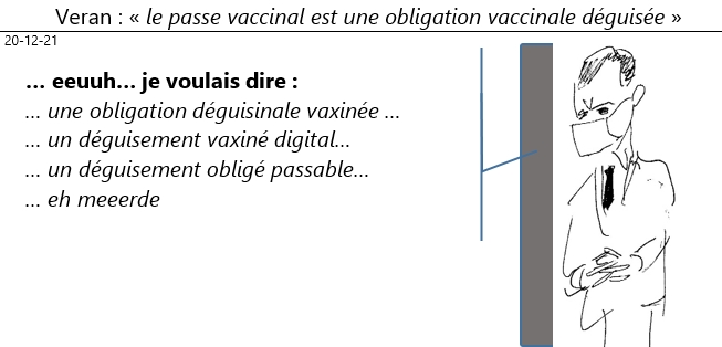 20/12/2021 : covid - Veran confirme: «le passe vaccinal est une obligation vaccinale déguisée»