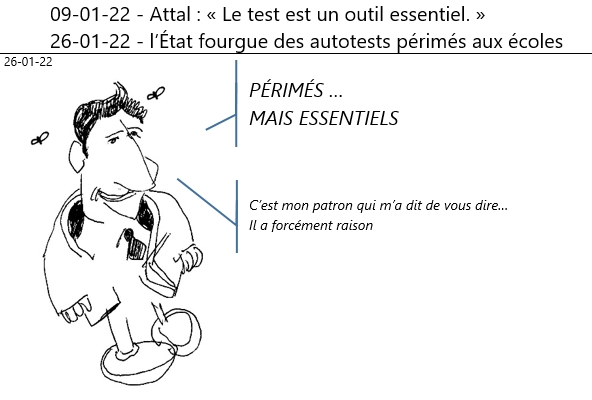 26/01/22 - l’État fourgue des autotests périmés aux écoles