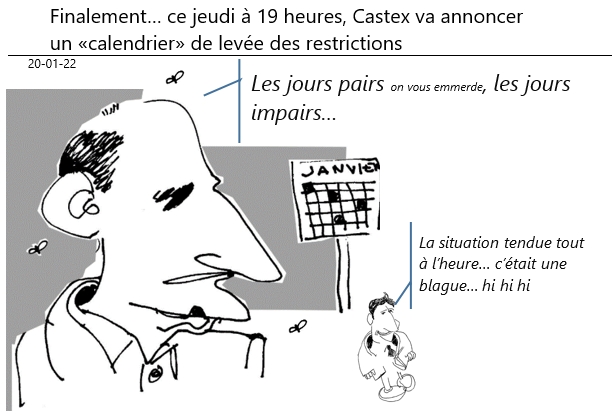 20/01/2022 : covid - Castex va annoncer un «calendrier» de lever des restrictions