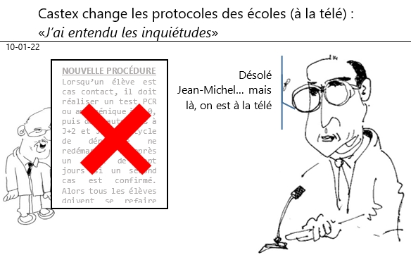 10/01/2022 : castex change le nouveau protocole sanitaire des écoles