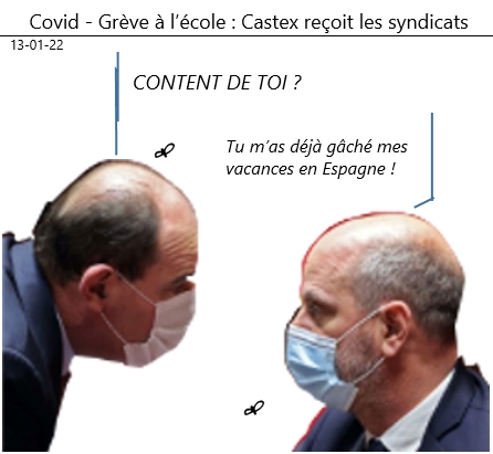13/01/2022 : Grève à l’école contre le protocole anti-Covid : Castex reçoit les syndicats dans l’après-midi !