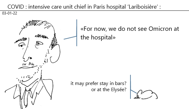 03/01/2022 : covid - ICU chief of a Paris hospital (Lariboisière): «For now, we do not see Omicron at the hospital»