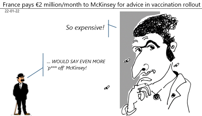 22/01/2022 : France pays €2 million/month to McKinsey for advice in vaccination rollout!