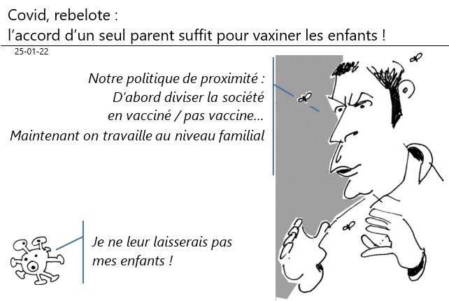 25/01/22 - Véran divise les familles: rebelote: l'accord d'un seul parent suffit pour vacciner un enfant