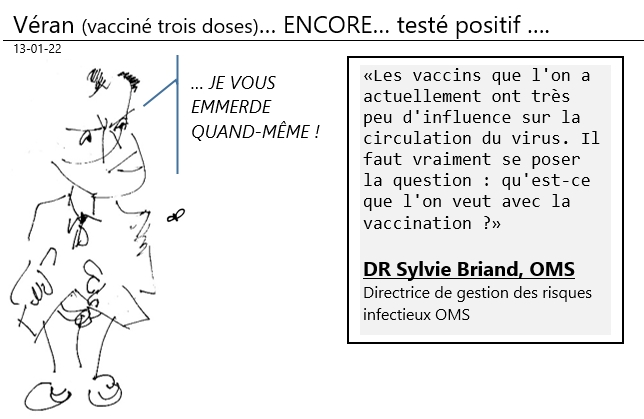 13/01/2022 : Véran, Le ministre de la santé (et triple vacciné)... Encore testé positif !