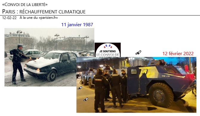 12/02/22 - «Convoi de la liberté» - Paris : réchauffement climatique ! 