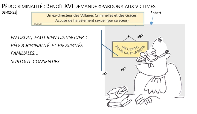 08/02/22 - Pédocriminalité: Benoît XVI demande «pardon» aux victimes