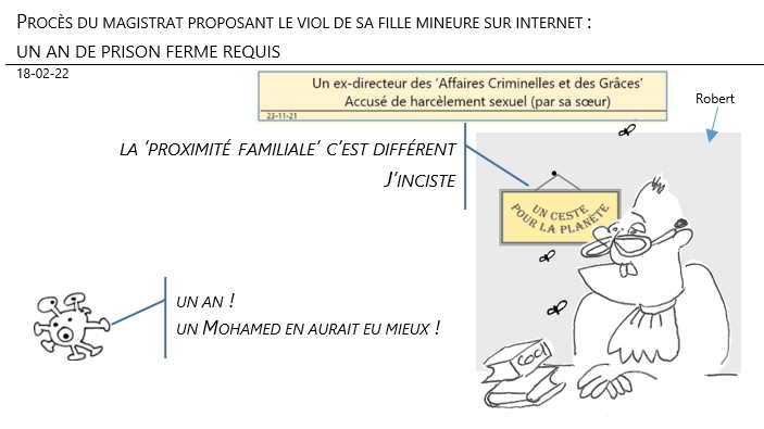 18/02/22 - Procès du magistrat proposant sa fille mineure sur internet : un an de prison ferme requis