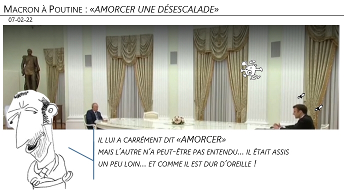 07/02/22 - à Moscou, Poutine tient Macron à grande distance