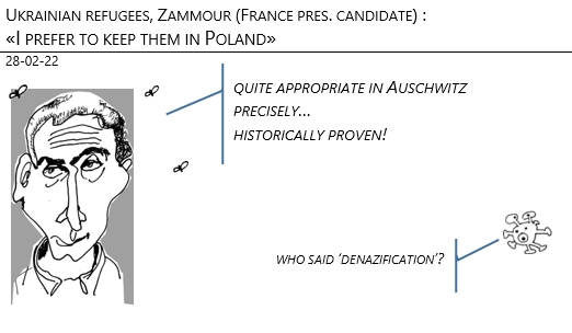 28/02/22 - Ukrainian refugees. Zammour (France pres. candidate): «I prefer to keep them in Poland»!