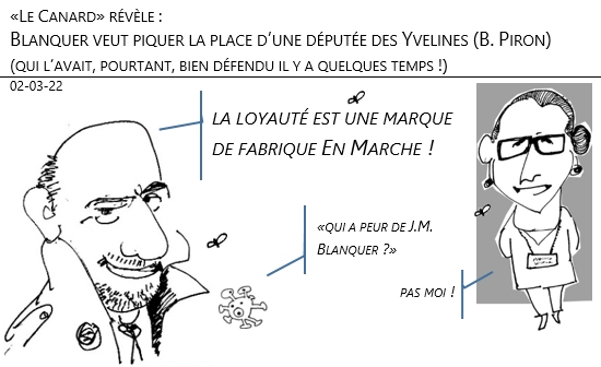 02/03/22 - «Le Canard» révèle : Blanquer veut piquer la place d’une députée des Yvelines (qui l’avait, pourtant, bien défendu il y a quelque temps !)