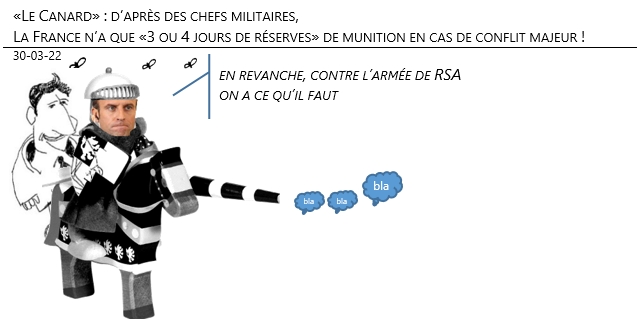 30/03/22 - «Le Canard» : d’après des chefs militaires, La France n’a que «3 ou 4 jours de réserves» de munition en cas de conflit majeur !