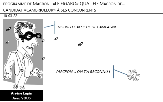 18/03/22 - Présidentielles. Le figaro qualifie Maccron de «candidat 'cambrioleur'» !