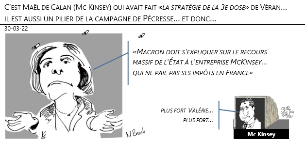 30/03/22 - C’est Maël de Calan (Mc Kinsey) qui avait fait «la stratégie de la 3e dose» de Véran… il est aussi un pilier de la campagne de Pécresse… et donc…