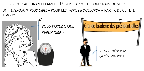 14/03/22 - prix du carburant. Pompili apporte son grain de sel : un «dispositif plus ciblé» pour les «gros rouleurs» à partir de cet été !