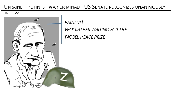 16/03/22 - Ukraine - Putin is «war criminal», US Senate recognizes unanimously!