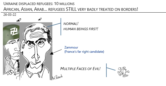 07/03/22 - Ukraine refugees: 1.7 million. African, Asian, Arab… refugees badly treated on borders!