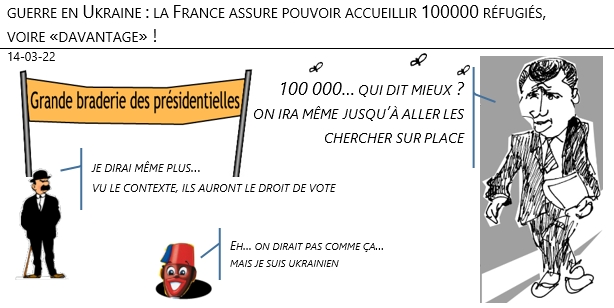 14/03/22 - Guerre  sur l'Ukraine : la France assure pouvoir accueillir 100000 réfugiés, voire «davantage» !