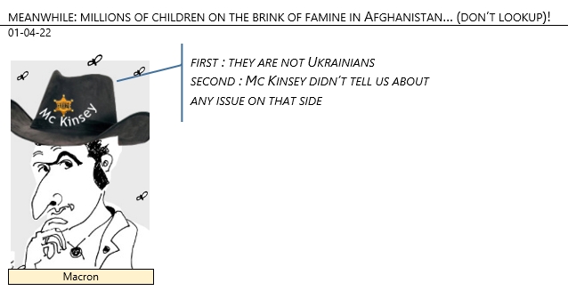 01/04/22 - Meanwhile: millions of children on the brink of famine in Afghanistan… (don’t lookup)!
