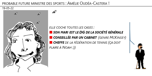 19/05/22 - probable future ministre des sports : Amélie Oudéa-Castera !