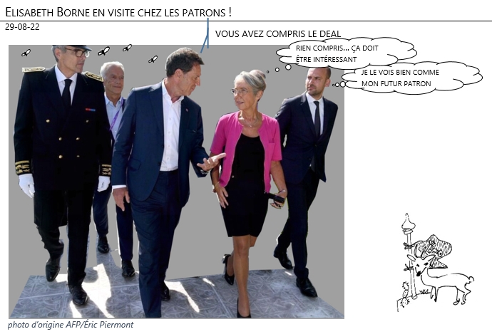 29/08/22 - Elisabeth Borne en visite chez les patrons !
