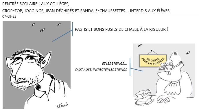 07/09/22 - Rentrée scolaire : aux collèges, crop-top, joggings, jean déchirés et sandale-chaussettes… interdis aux élèves !