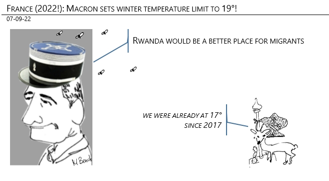 07/09/22 - France (2022!): Macron sets winter temperature limit to 19°!