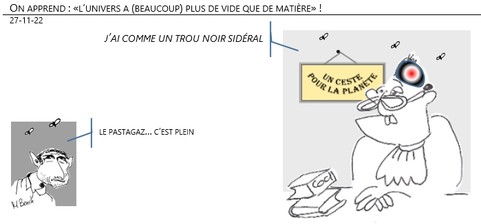 27/11/2022 - On apprend : «l’univers a (beaucoup) plus de vide que de matière» !