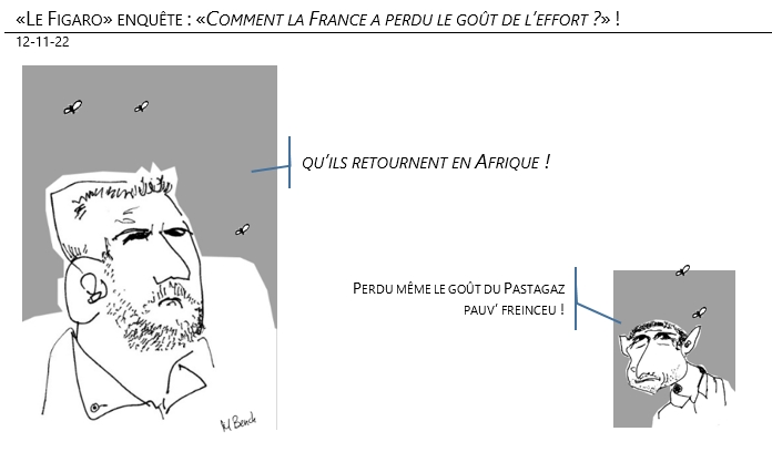 12/11/2022 - «Le Figaro» enquête : «Comment la France perdu le goût de l’effort ?» !