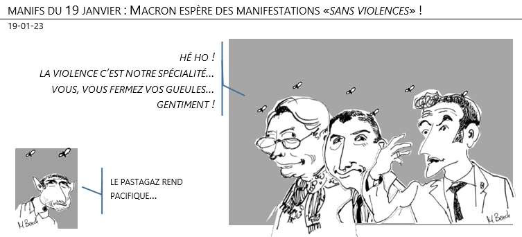19/01/2023 – Manifs du 19 janvier : Macron espère des manifestations «sans violences» !