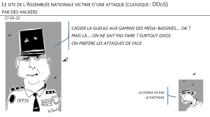 27/03/2023 – Le site de l’Assemblée nationale victime d’une attaque (classique : DDoS) par des hackers !