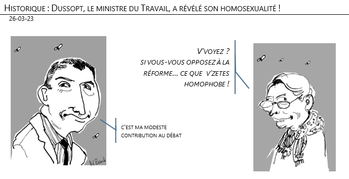 26/03/2023 – Historique : Dussopt, le ministre du Travail, a révélé son homosexualité !