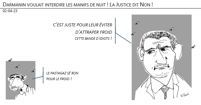 02/04/2023 – Darmanin voulait interdire les manifs de nuit ! La Justice dit Non !