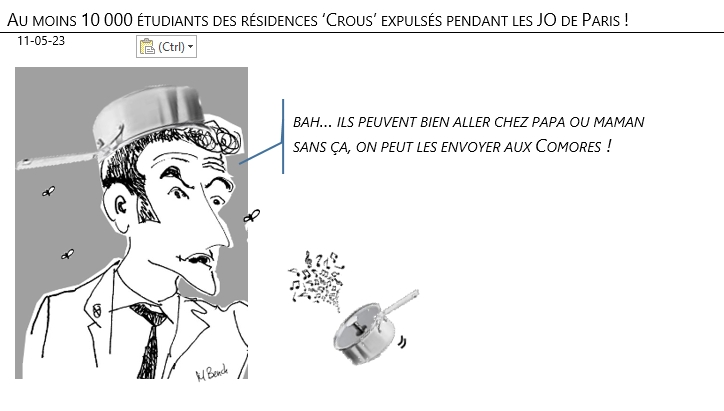 11/05/2023 – Au moins 10 000 étudiants des résidences ‘Crous’ expulsés pendant les JO de Paris !