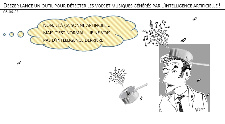 06/06/2023 – Deezer lance un outil pour détecter les voix et musiques générés par l’intelligence artificielle !