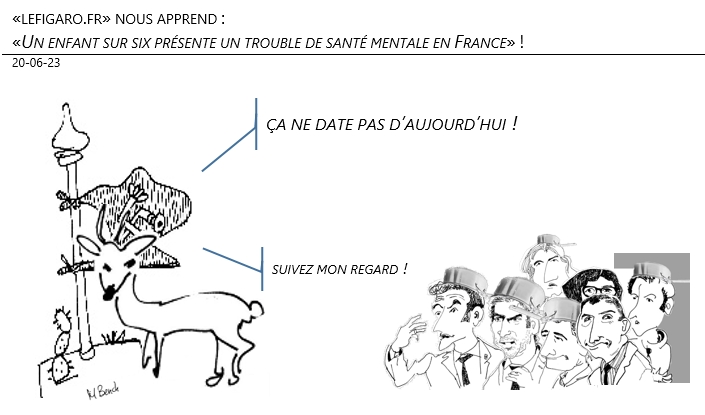 20/06/2023 – «lefigaro.fr» nous apprend : «Un enfant sur six présente un trouble de santé mentale en France» !