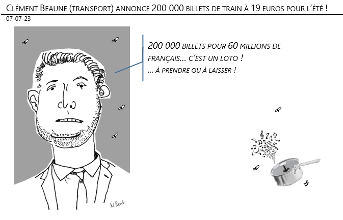 07/07/2023 – Clément Beaune (transport) annonce 200 000 billets de train à 19 euros pour l’été !