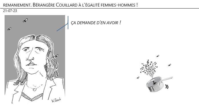 21/07/2023 – Remaniement. Bérangère Couillard à l’égalité femmes-hommes !
