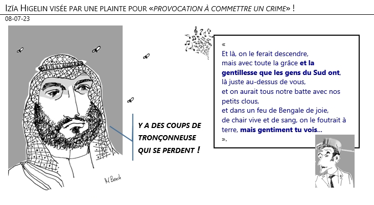 08/07/2023 –Izïa Higelin visée par une plainte pour «provocation à commettre un crime» !