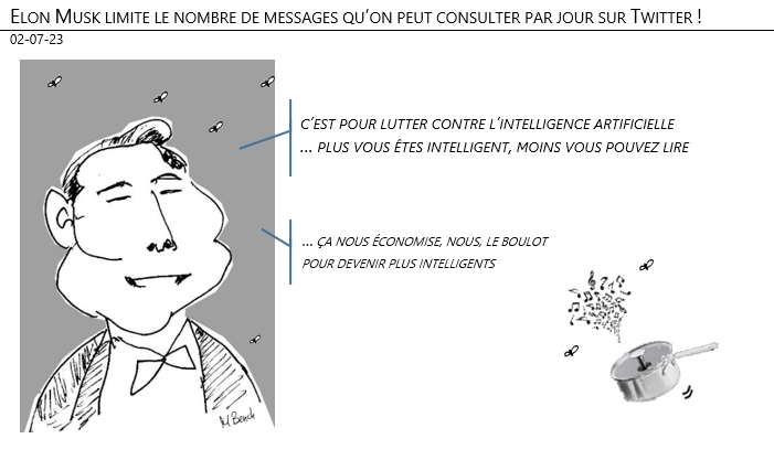 02/07/2023 – Elon Musk limite le nombre de messages qu’on peut consulter par jour sur Twitter !