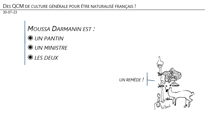 30/07/2023 – Des QCM de culture générale pour être naturalisé français !