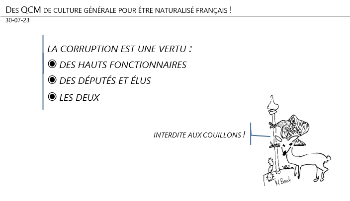 30/07/2023 – Des QCM de culture générale pour être naturalisé français !