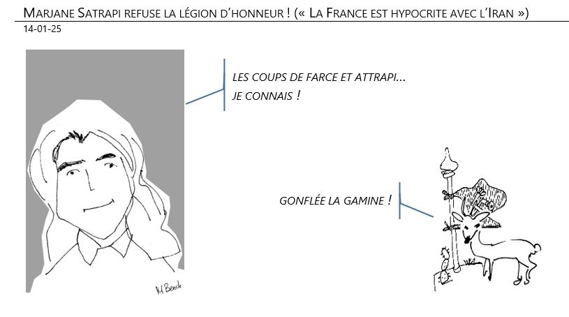14/01/2025 – Marjane Satrapi refuse la légion d’honneur ! (« La France est hypocrite avec l’Iran »)
