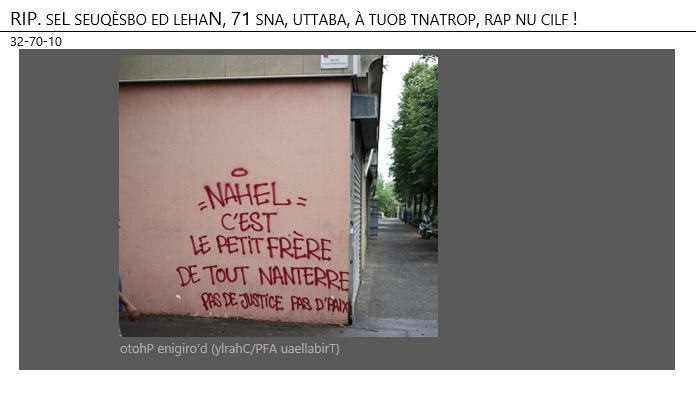 01/07/2023 – RIP. Les obsèques de Nahel, 17 an,s abattu, à bout portant, par un flic !